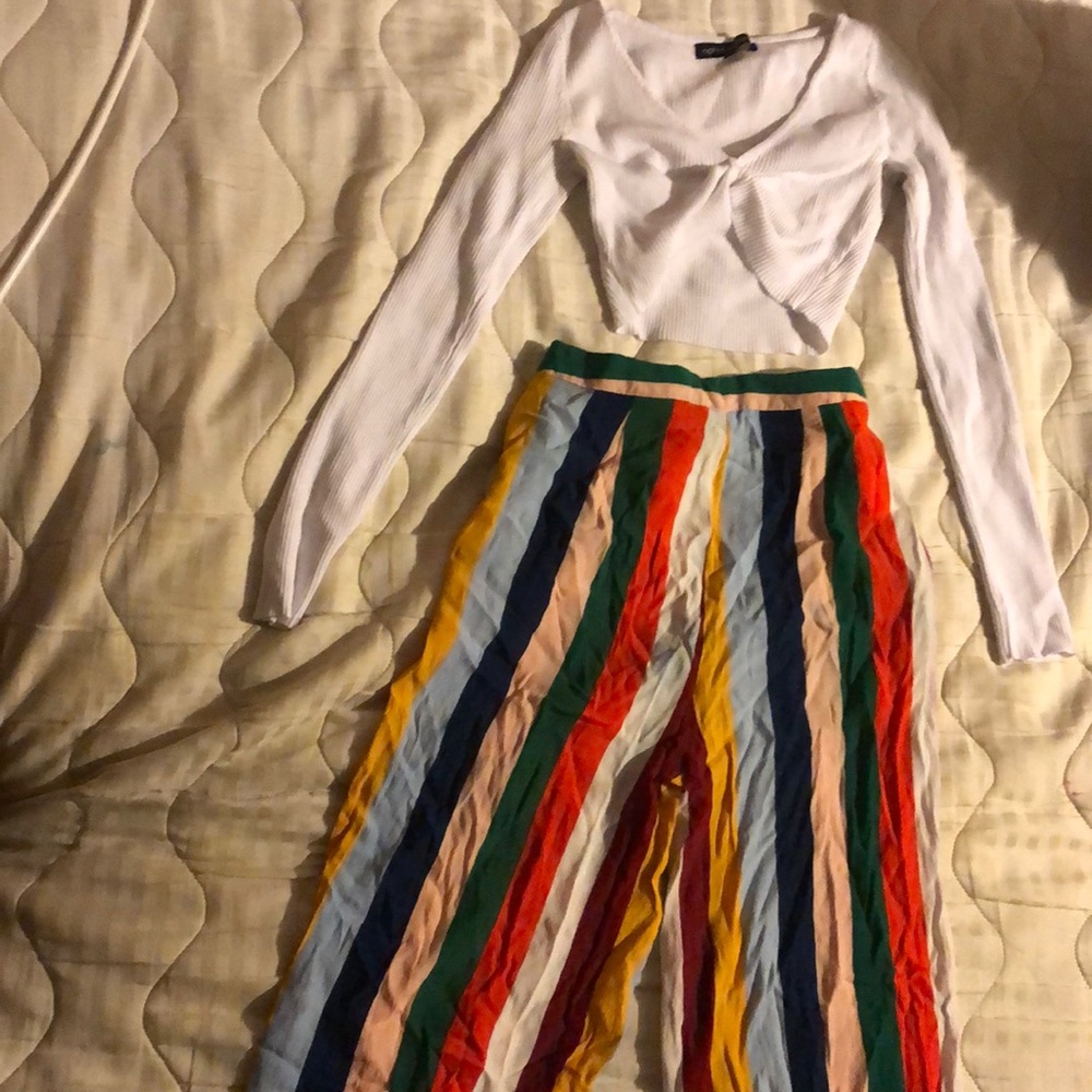 Striped Pants Tight On Top Loose At the Bottom 🍭